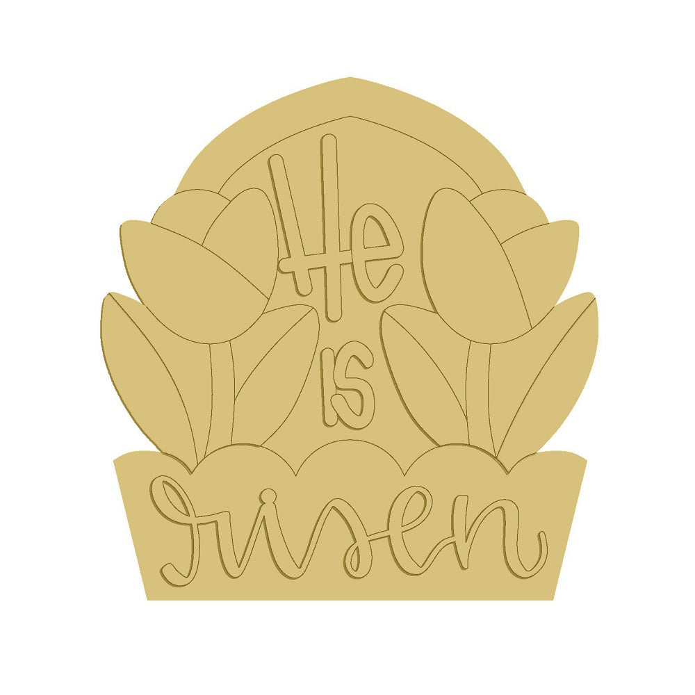 He Is Risen Unfinished Wood Cutout Style 1