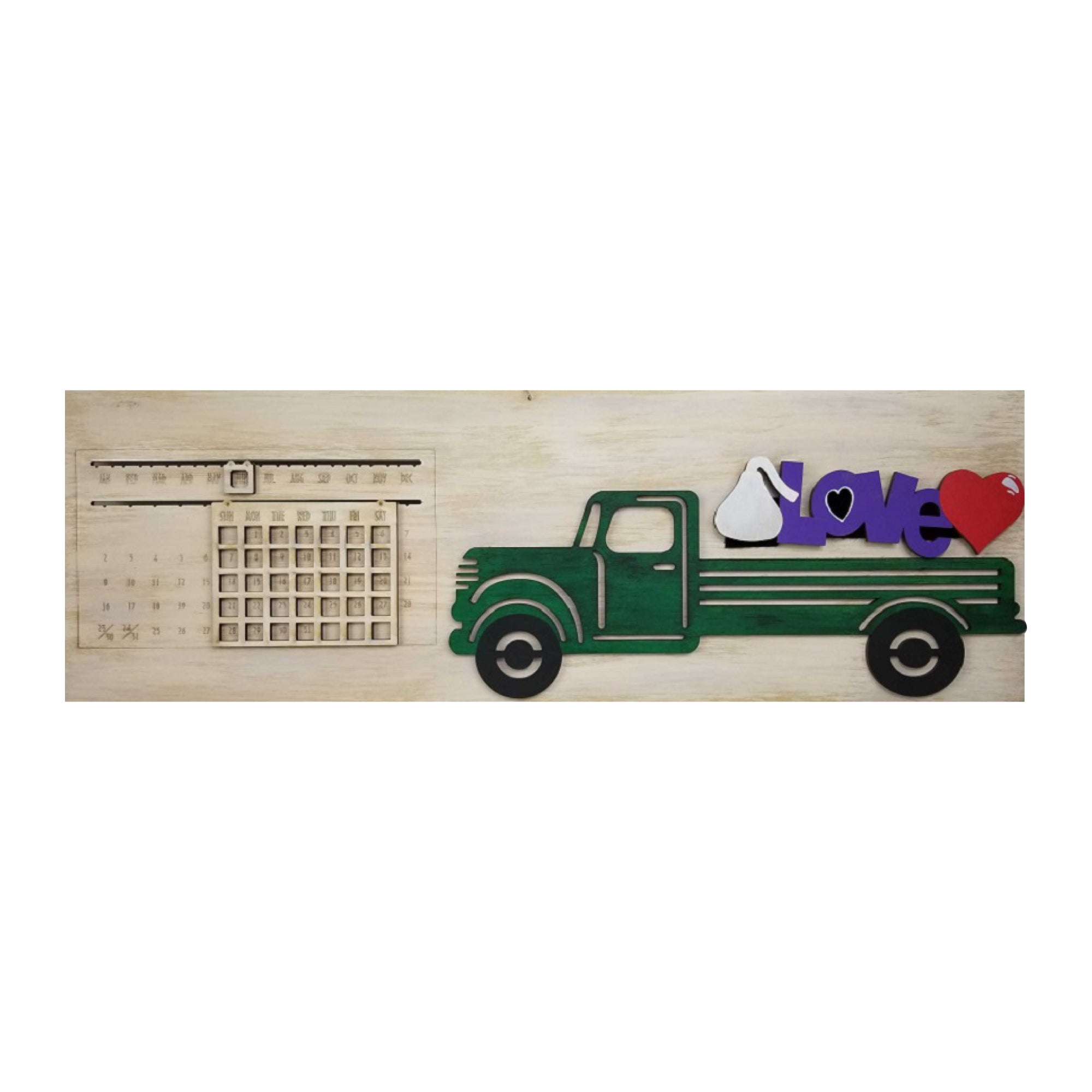3D Truck MDF Cutout Calendar Interchangeable Kit 1 - Unfinished For DIY