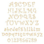 Basic Shape Curlz Font MDF Cutout Alphabet A-Z And Numbers 0-9 - Unfinished For DIY
