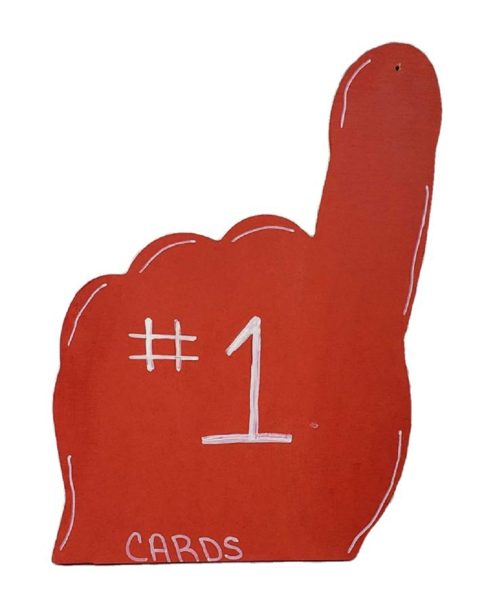 Sample of a Painted #1 Fan Hand Unfinished Wood Cutout