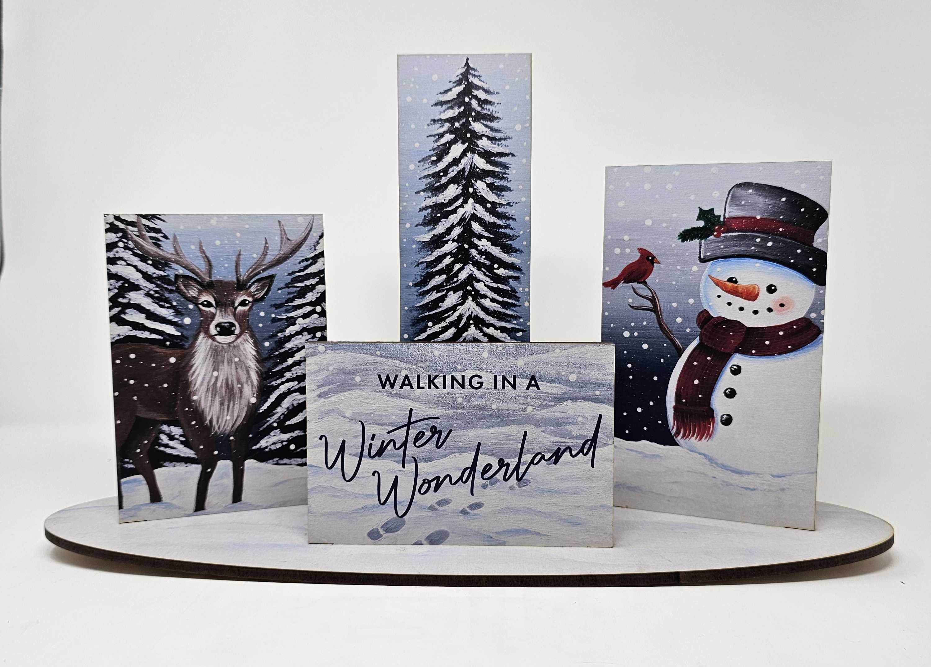 Basic Shape Rectangle With Stand MDF Cutout Multi-Panel Display Set - Unfinished For DIY