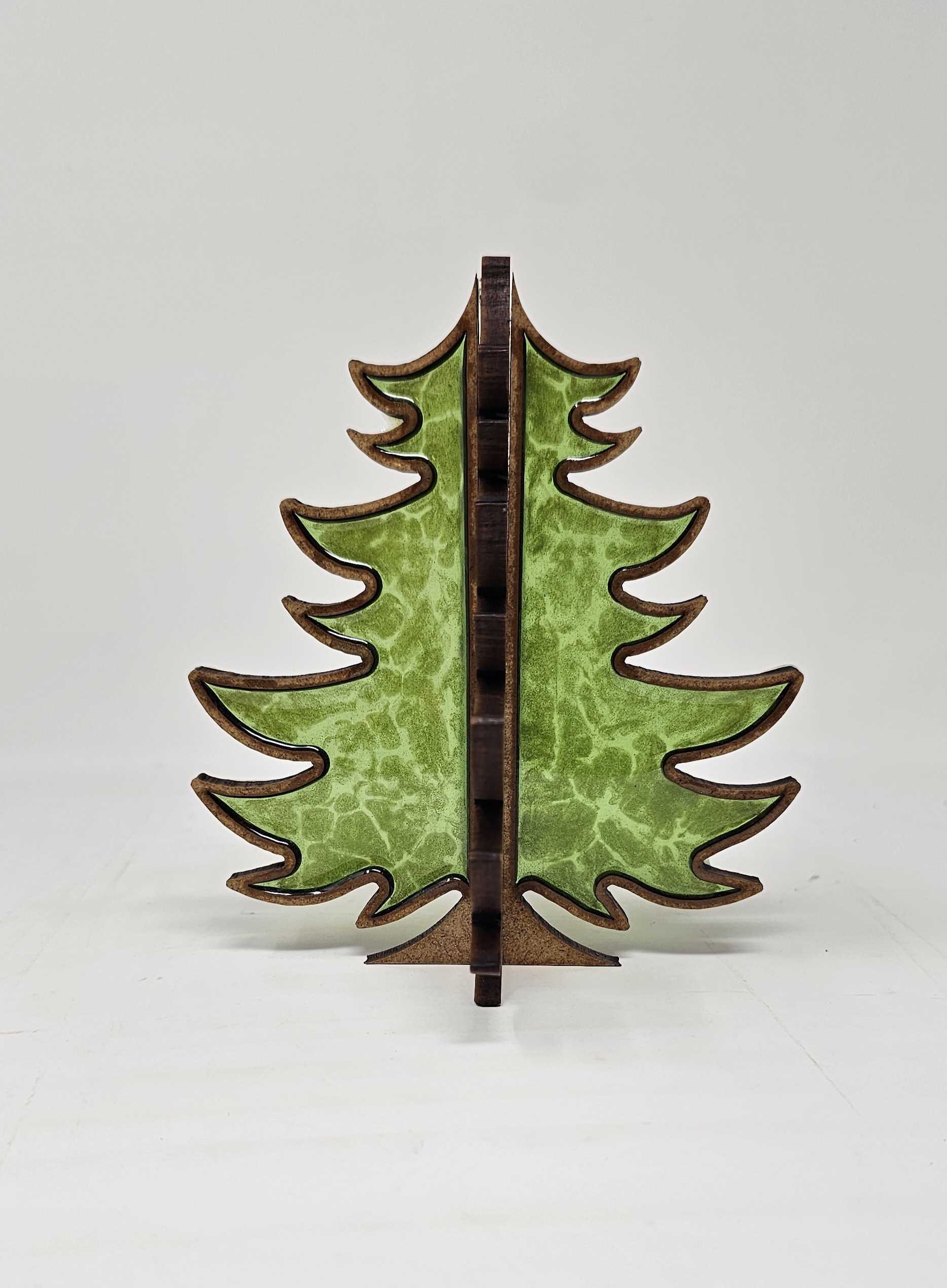 Faux Stained Glass Laser Cut Evergreen Tree MDF Cutout Dimensional Tree Silhouette - Unfinished For DIY