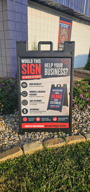 Plasticade Signicade A-Frame Sidewalk Sign Holder – Black | Coroplast Inserts Available Separately