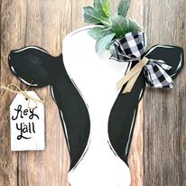 Basic Shape Cow MDF Cutout Head Silhouette - Unfinished For DIY