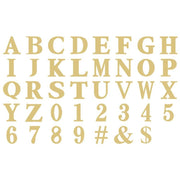 Basic Shape Classic Font MDF Cutout Alphabet A-Z, Numbers 0-9 And Symbols - Unfinished For DIY