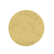 3D Round MDF Cutout Be Mine Valentine Flamingo - Unfinished For DIY