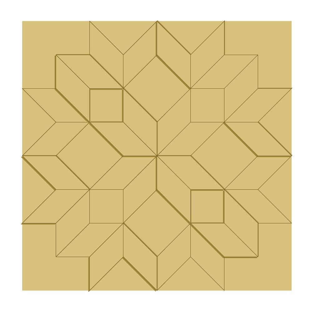 3D Design By Line Square Barn Quilt MDF Cutout Geometric Block Pattern ...