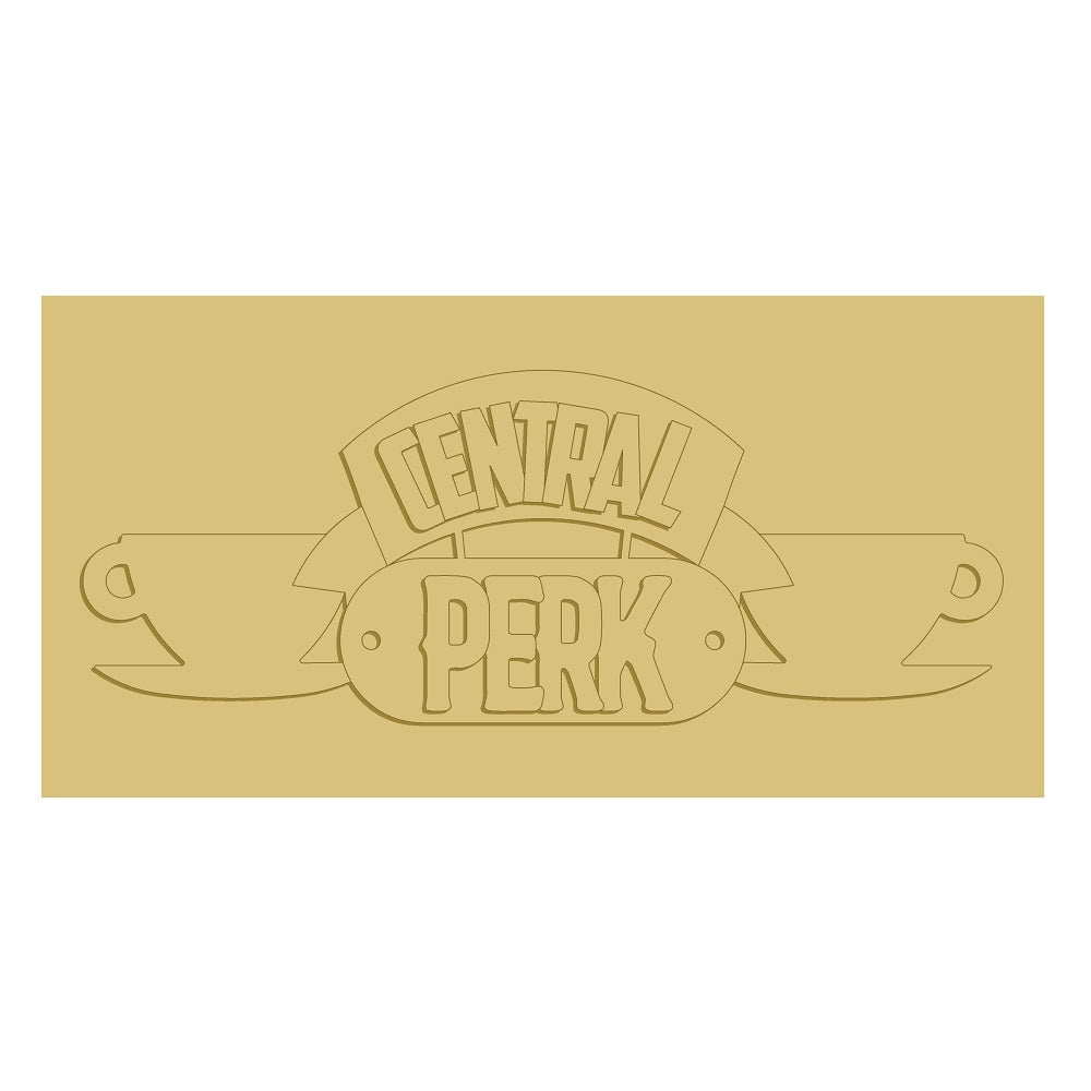 3D Rectangular MDF Cutout Central Perk Sign - Unfinished For DIY