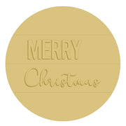 3D Round MDF Cutout Merry Christmas With Merry in Capital Letters- Unfinished For DIY