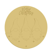 3D Round MDF Cutout Merry Christmas Gnomes - Unfinished For DIY