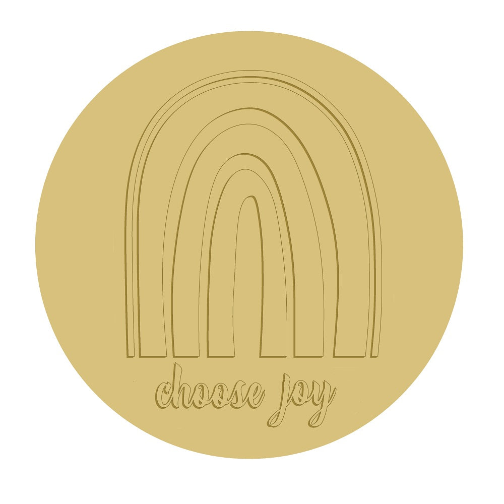 3D Round MDF Cutout Choose Joy Rainbow - Unfinished For DIY