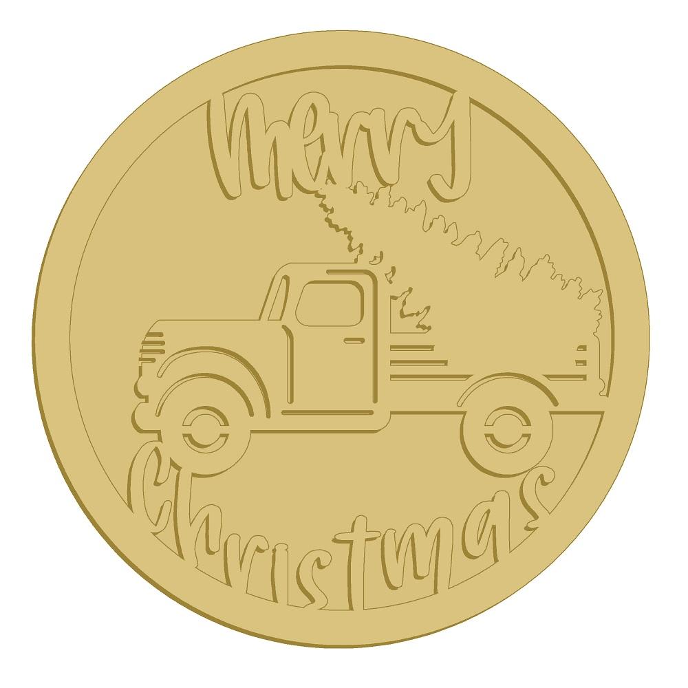 Merry Christmas Truck Tree Cutout