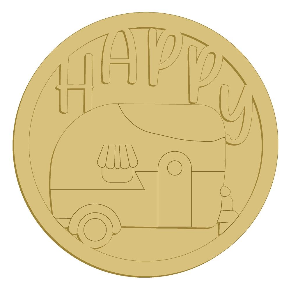 Happy With Camper Cutout