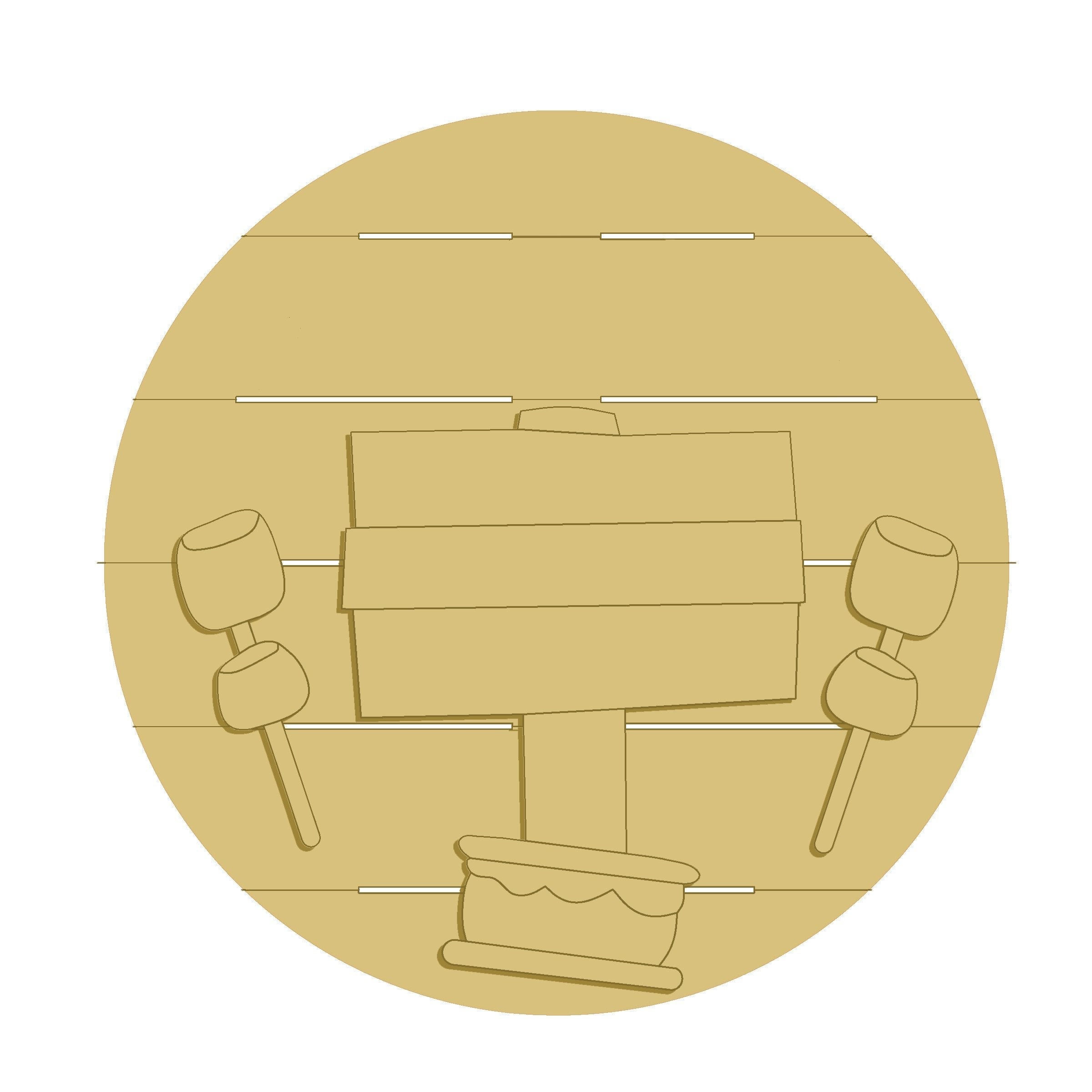 Smores, Marshmallows Cutout
