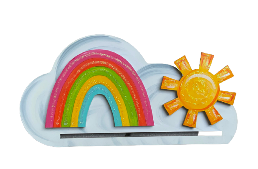 Cloud With Rainbow and a Sun Wreath Form