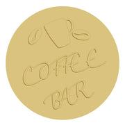 3D Round MDF Cutout Coffee Bar With Cup And Beans - Unfinished For DIY