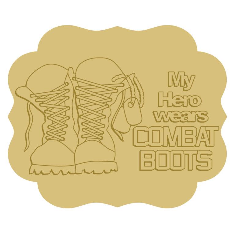 3D Plaque MDF Cutout My Hero Wears Combat Boots - Unfinished For DIY