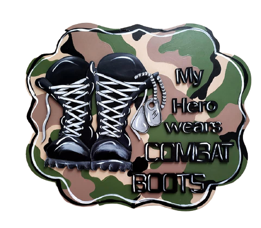3D Plaque MDF Cutout My Hero Wears Combat Boots - Unfinished For DIY