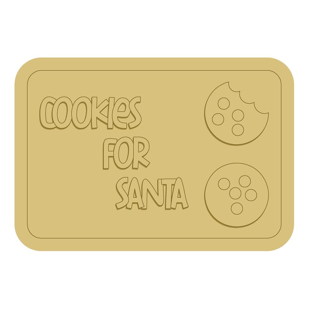 3D Rounded Rectangle MDF Cutout Cookies For Santa - Unfinished For DIY