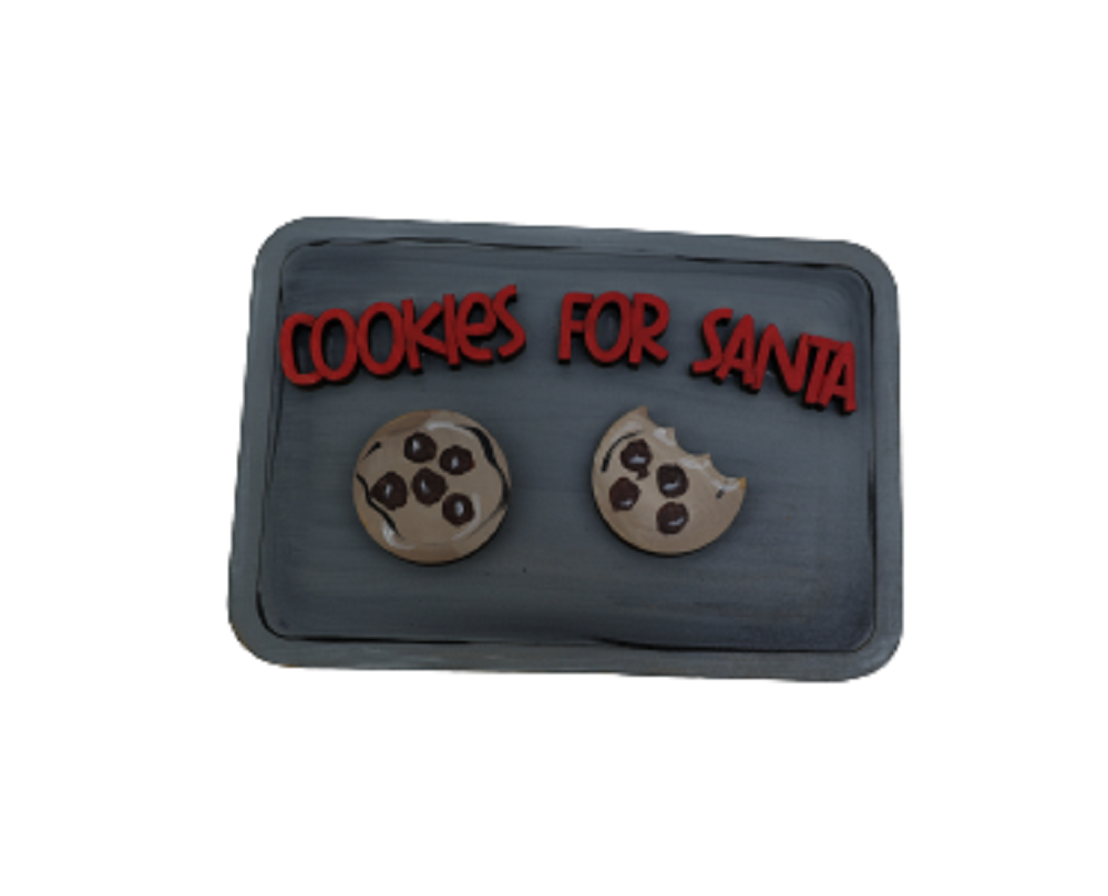 3D Rounded Rectangle MDF Cutout Cookies For Santa - Unfinished For DIY
