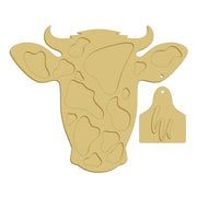 3D Cow Head MDF Cutout Hi Tag - Unfinished For DIY
