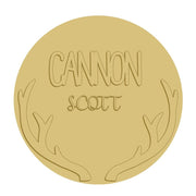 3D Round MDF Cutout Cannon Scott Antlers - Unfinished For DIY