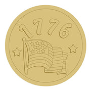 3D Round MDF Cutout 1776 Flag - Unfinished For DIY