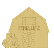 3D Design By Line Barn MDF Cutout Farm Life - Unfinished For DIY