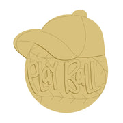 3D Design By Line Baseball MDF Cutout Play Ball - Unfinished For DIY