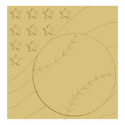 3D Design By Line Square MDF Cutout Baseball Flag - Unfinished For DIY