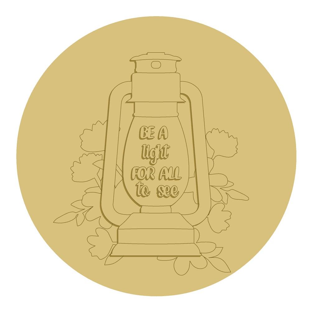 3D Design By Line Round MDF Cutout Be A Light For All To See - Unfinished For DIY