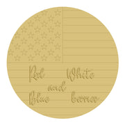 3D Design By Line Round MDF Cutout Red White And Blue Berries - Unfinished For DIY