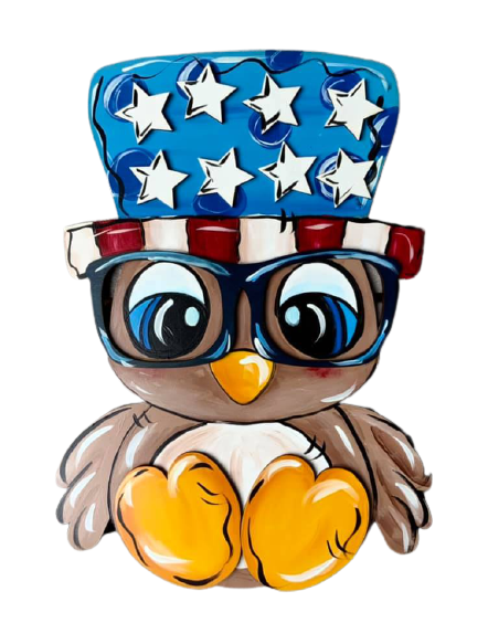 3D Design By Line Bird MDF Cutout With Starry Top Hat And Glasses - Unfinished For DIY