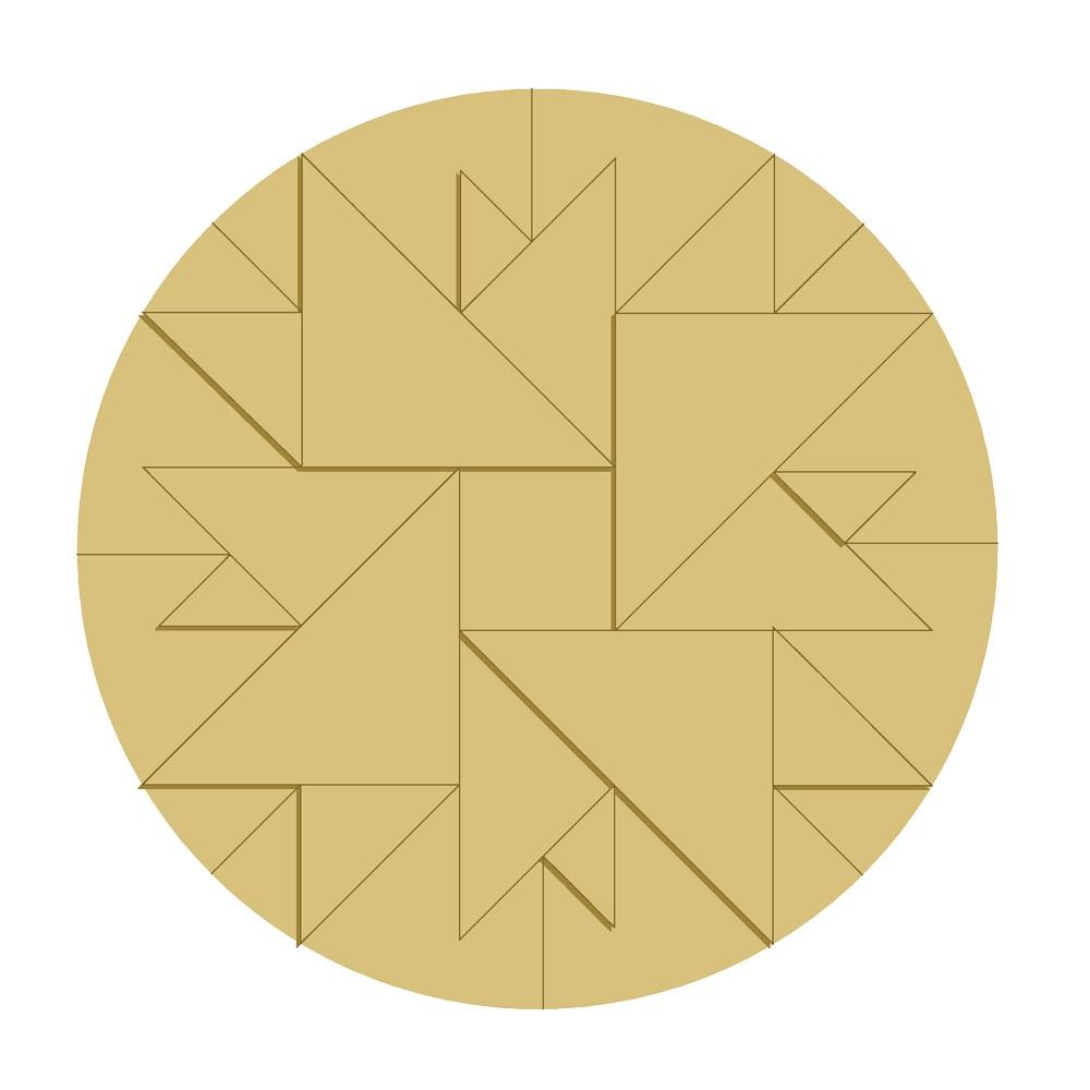 3D Design By Line Barn Quilt Circle MDF Cutout Geometric Quilt Block Pattern - Unfinished For DIY