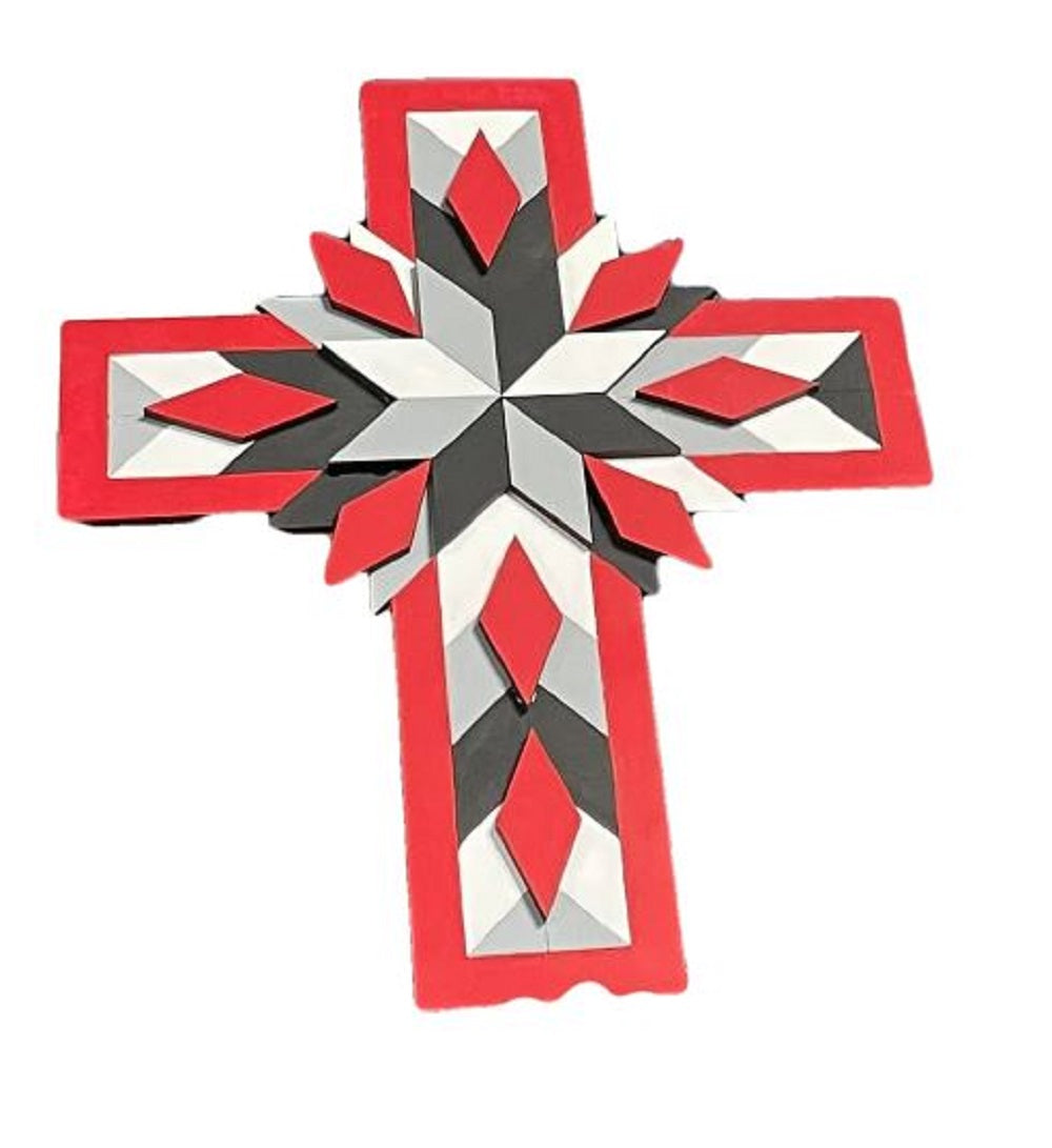 Design By Line Cross MDF Cutout Geometric Chevron Pattern - Unfinished For DIY
