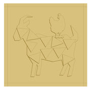 3D Design By Line Square Barn Quilt MDF Cutout Goat Geometric Design - Unfinished For DIY