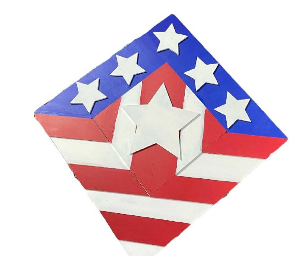 Design By Line Barn Quilt Diamond MDF Cutout Star Pattern With Central Large Star And Five Surrounding Stars - Unfinished For DIY