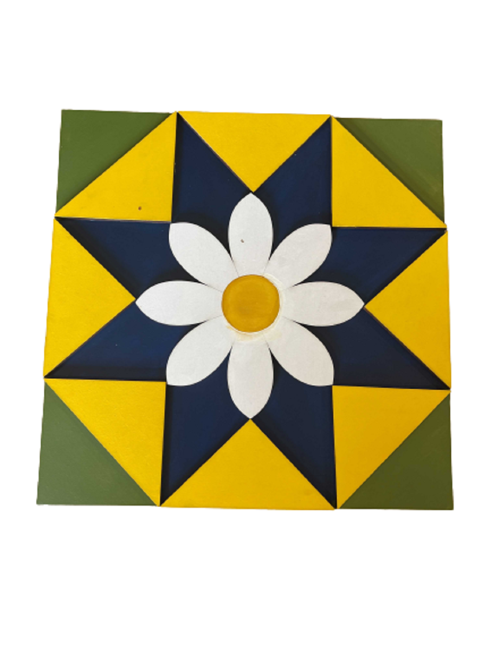 Design By Line Barn Quilt Square MDF Cutout Flower Rosette - Unfinished For DIY