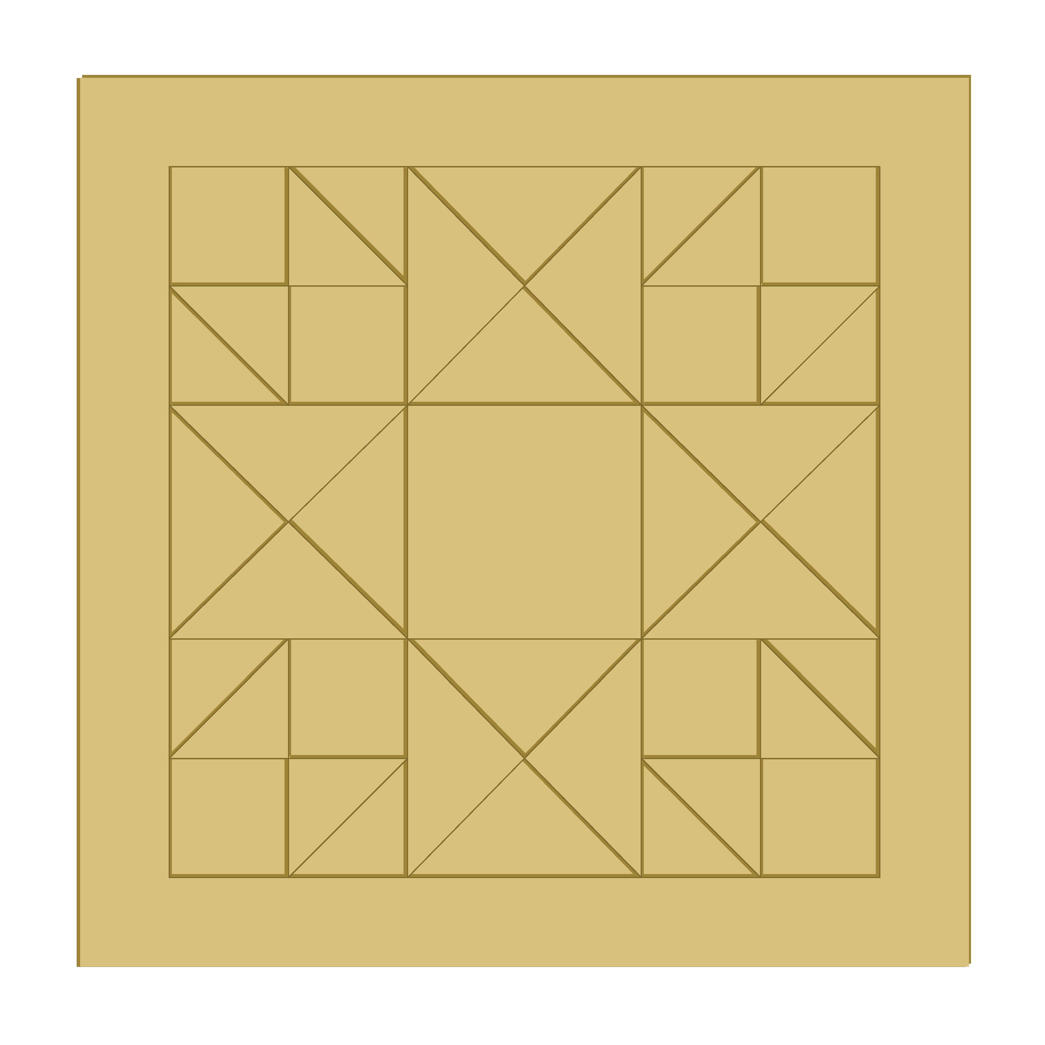 3D Design By Line Barn Quilt MDF Cutout Geometric Pattern - Unfinished For DIY