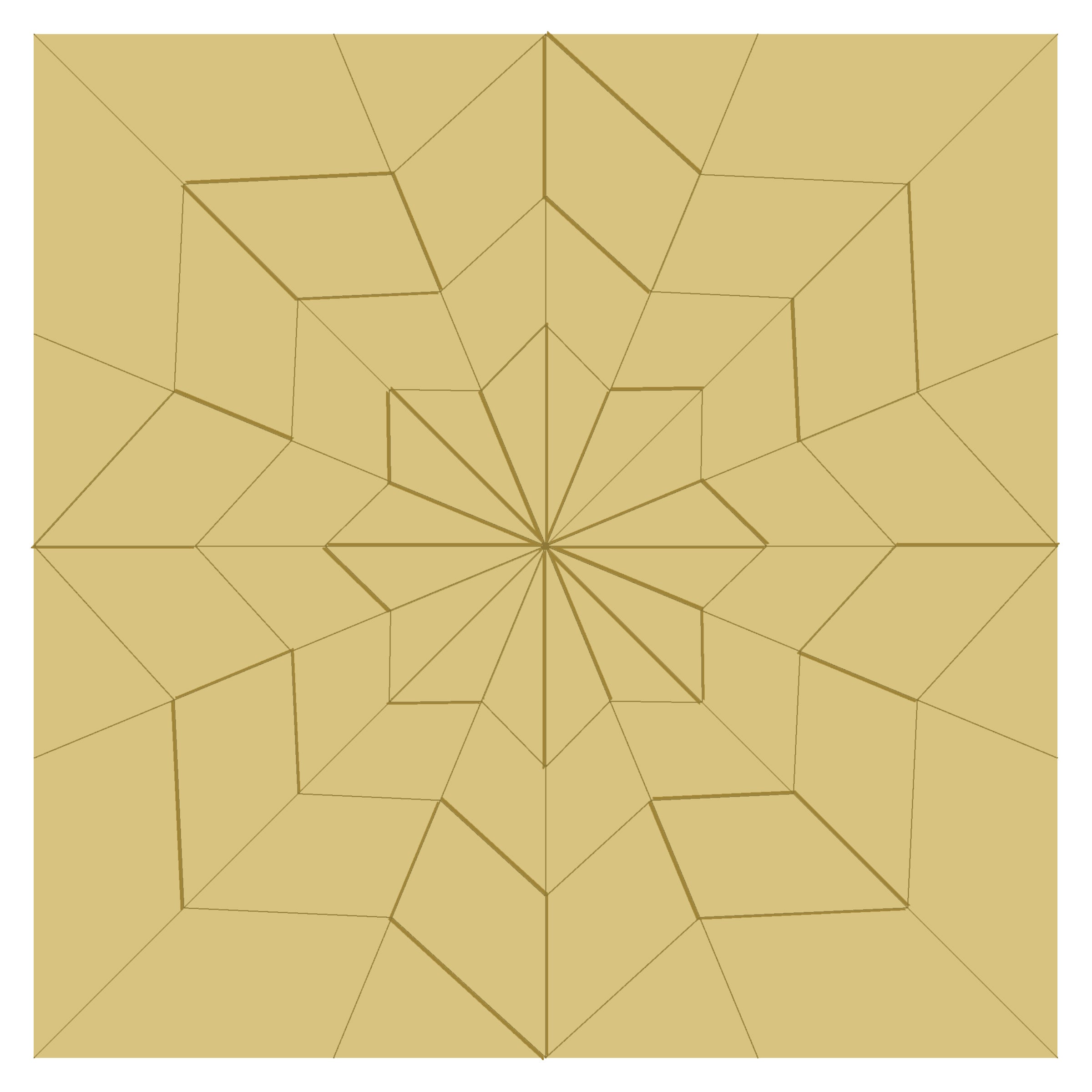 3D Round MDF Barn Quilt Star  Cutout  - Unfinished For DIY