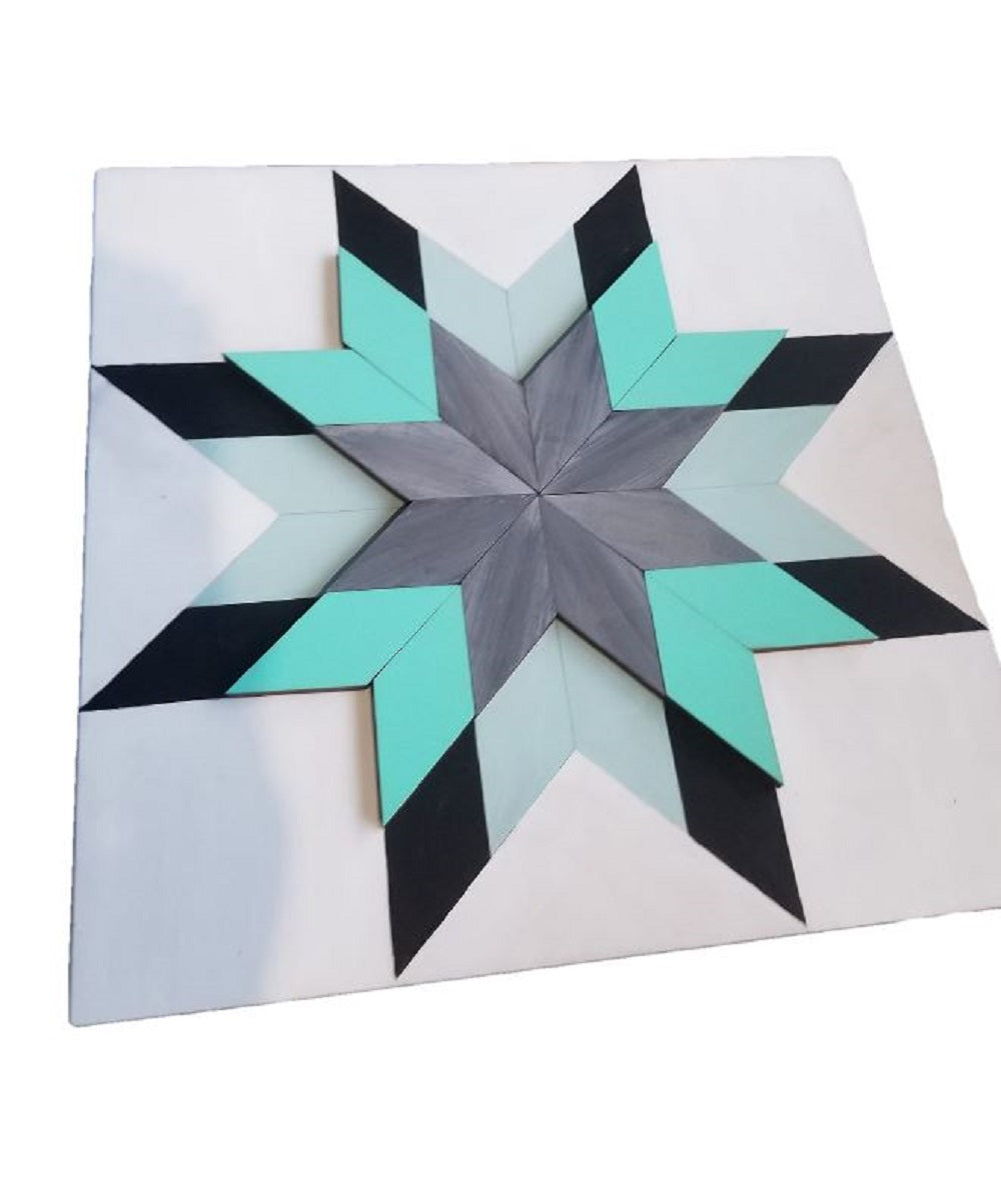 Design By Line Eight Point Star MDF Cutout Barn Quilt Pattern - Unfinished For DIY