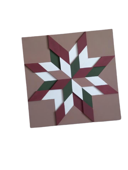 Design By Line Eight Point Star MDF Cutout Barn Quilt Pattern - Unfinished For DIY