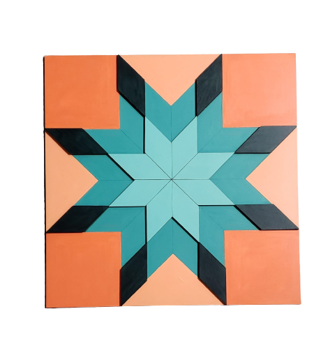Design By Line Eight Point Star MDF Cutout Barn Quilt Pattern - Unfinished For DIY