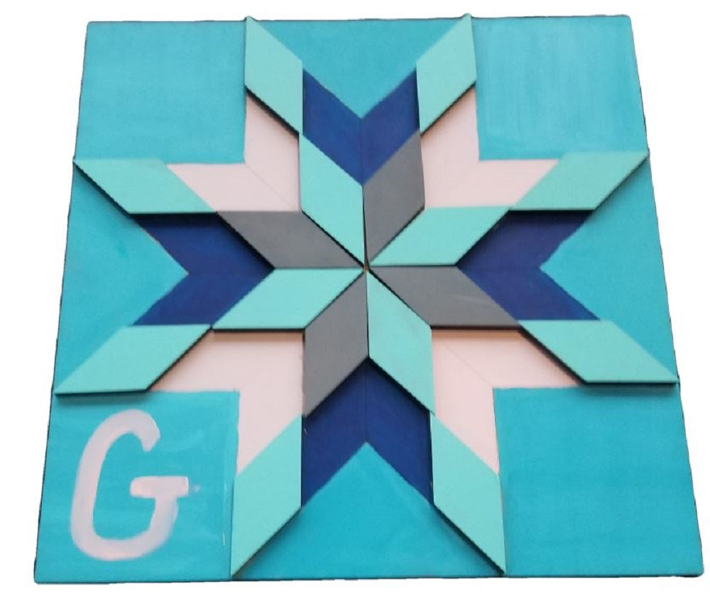 Design By Line Eight Point Star MDF Cutout Barn Quilt Pattern - Unfinished For DIY