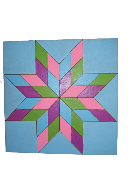 Design By Line Eight Point Star MDF Cutout Barn Quilt Pattern - Unfinished For DIY