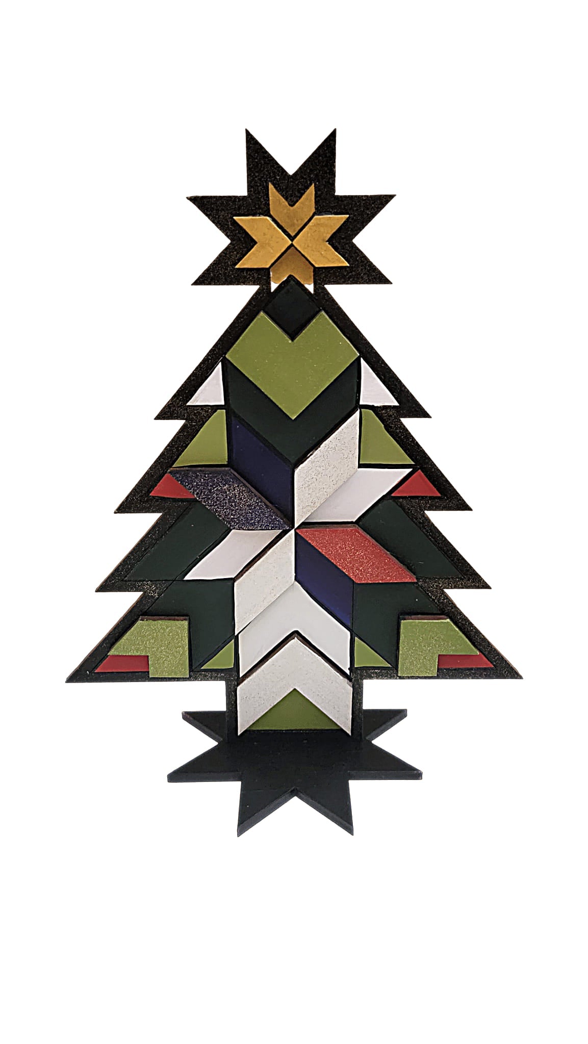 3D Design By Line Barn Quilt Tree MDF Cutout Geometric Pattern - Unfinished For DIY