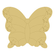 3D Design By Line Butterfly MDF Cutout Butterfly With Star Cutouts - Unfinished For DIY