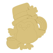 3D Design By Line Chick MDF Cutout Rainbow Chick With Top Hat And Basket Of Eggs - Unfinished For DIY