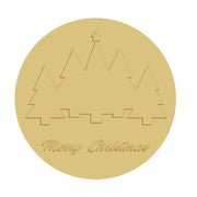 3D Design By Line Round MDF Cutout Merry Christmas Style 2 - Unfinished For DIY