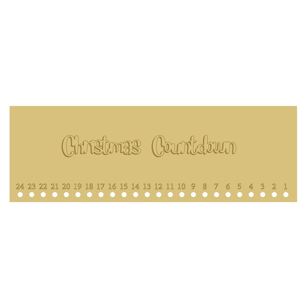 3D Design By Line Rectangle MDF Cutout Christmas Countdown - Unfinished For DIY